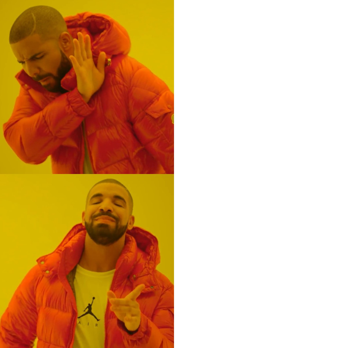 Drake Hotline Bling meme about Muddy Bites